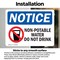 Signmission Non-Potable Water Do Not Drink Sign With Symbol, 14 in W x Rectangle, Vinyl Decal OS-2PACK-NS-D-1014-L-15093 - alternate 4